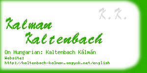 kalman kaltenbach business card